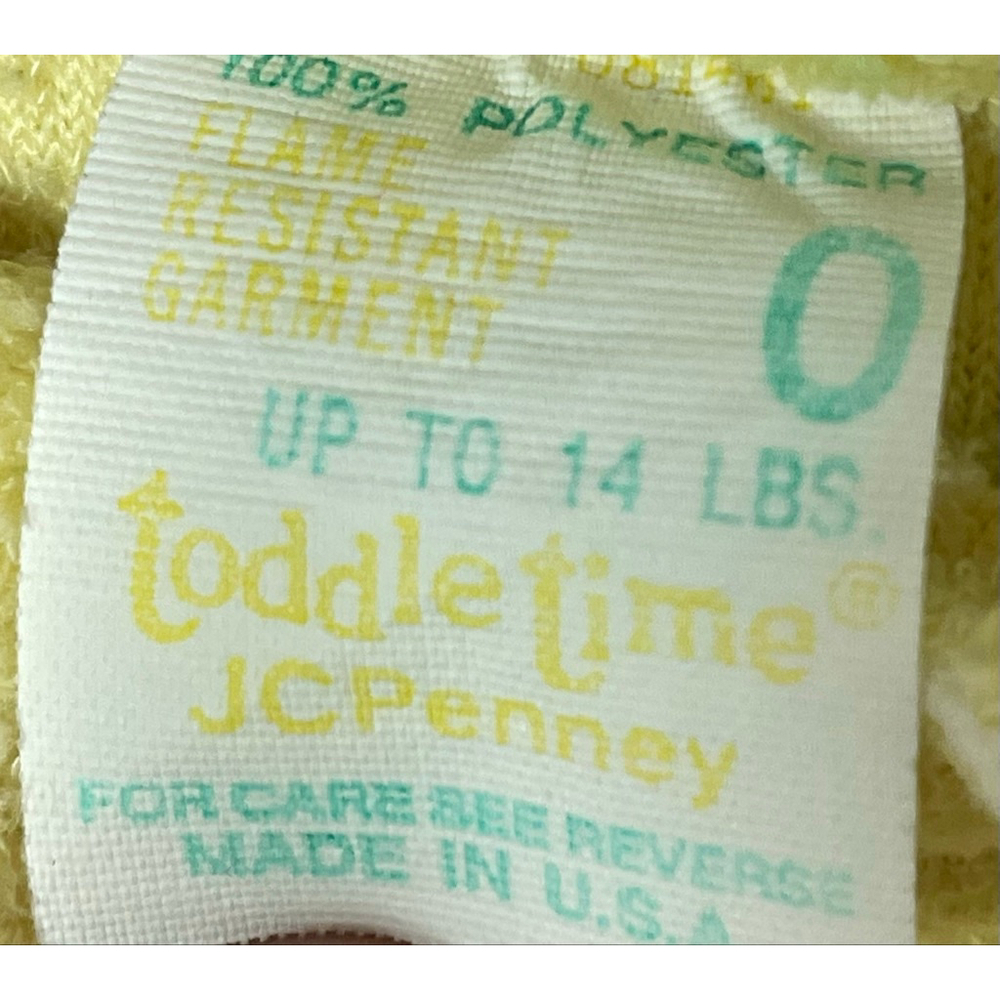 Baby vintage JCPenney toddletime newborn button up sleeper with Bear - Picture 6 of 7